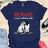 Beware crazy bulldog lady - V2 - Shoulder To Cry On T-Shirt